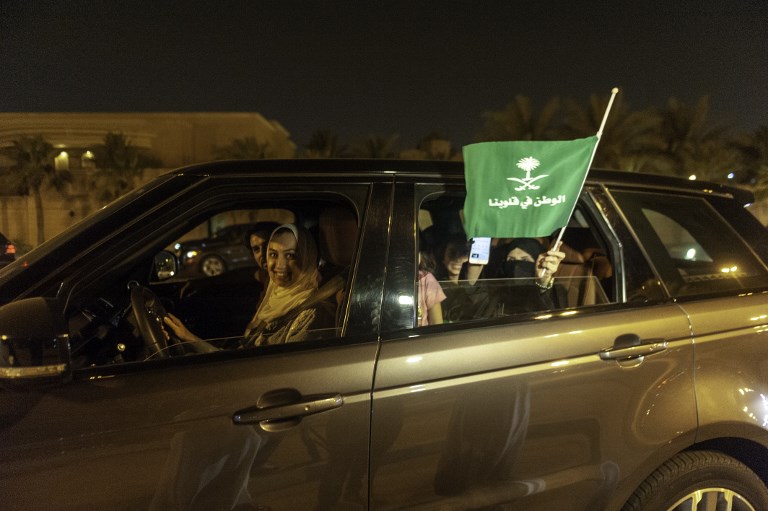 Women in Saudi Arabia officially drive for the the first time after lifting long-ban on female drivers. (Photo: AFP)